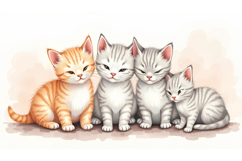 ink-wash-painting-of-adorable-kittens