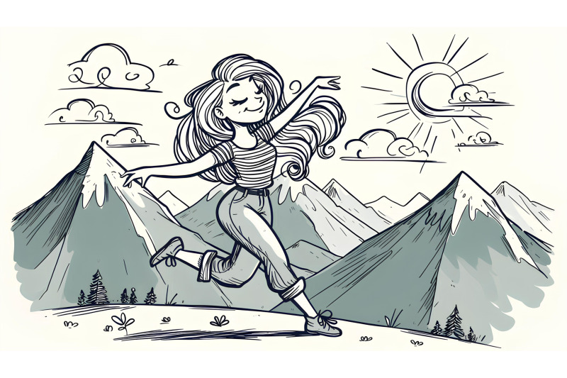 ink-drawn-lady-dancing-in-mountain-air