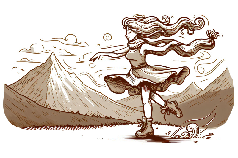 ink-drawn-lady-dancing-in-mountain-air