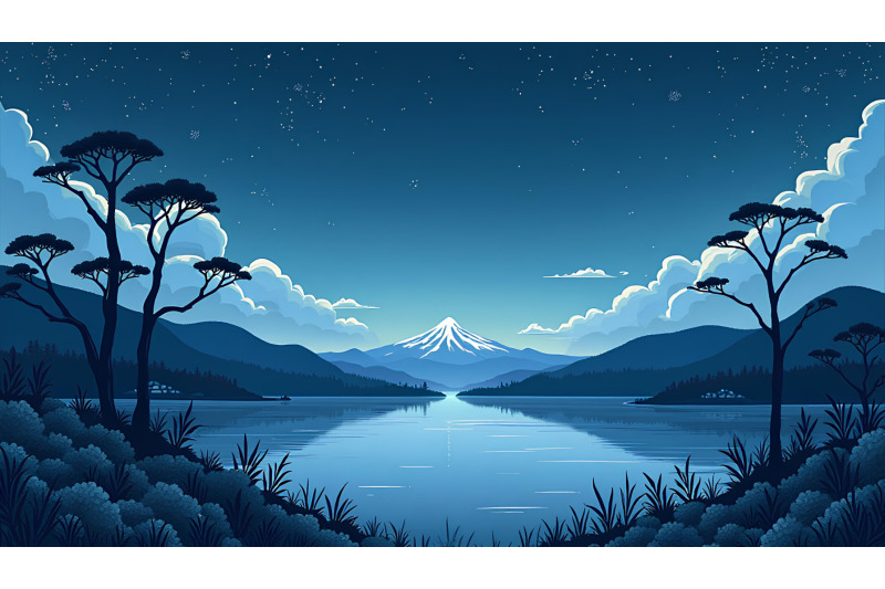 japanese-sumi-e-ink-night-landscape