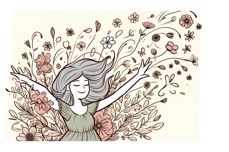 joyful-woman-blending-into-a-floral-symphony
