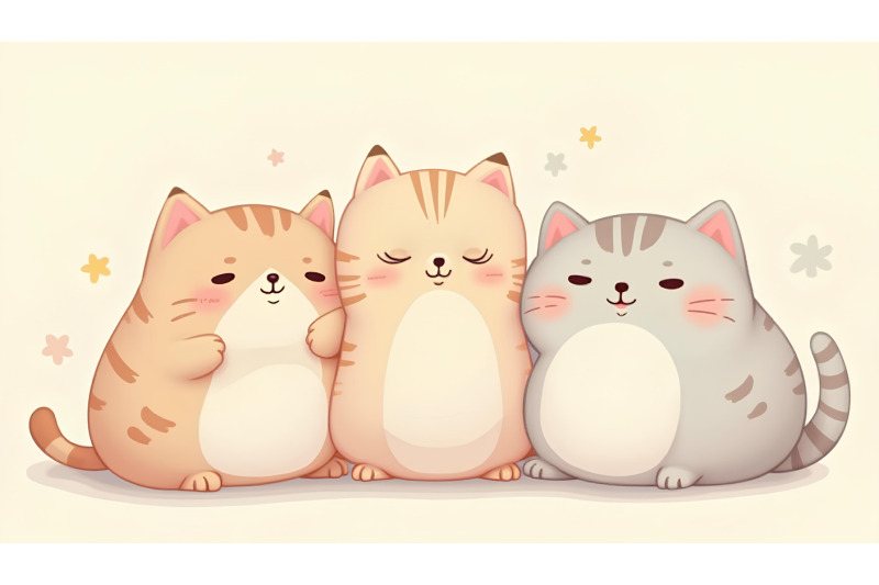 kawaii-style-cats-with-chubby-faces