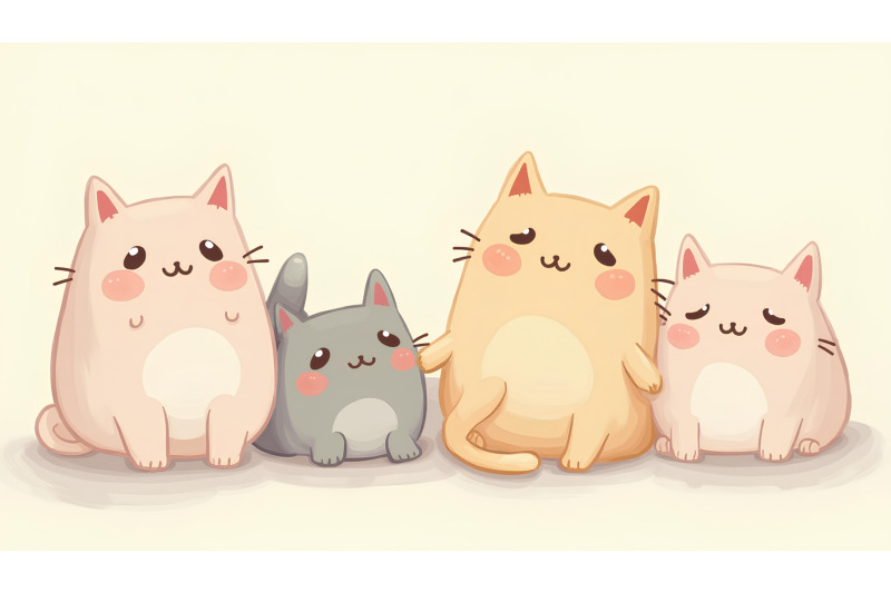 kawaii-style-cats-with-chubby-faces