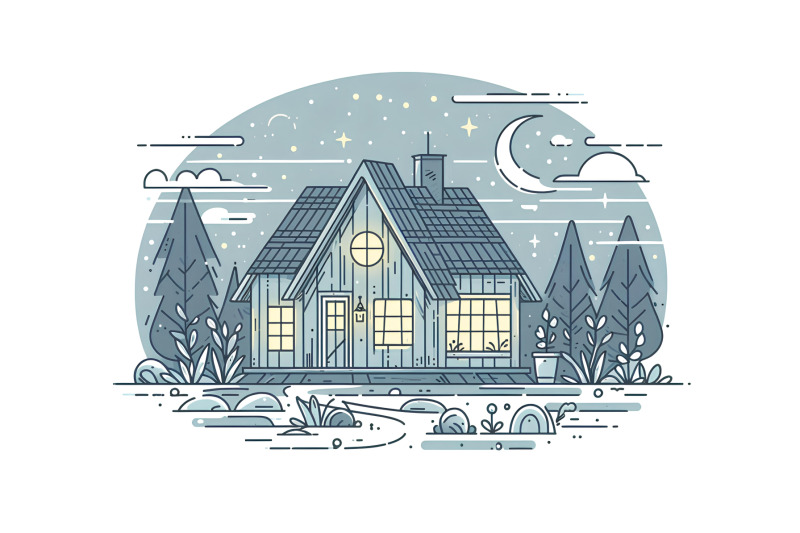 minimalist-cottage-with-night-lights