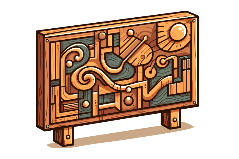 modern-art-wooden-sign-cubist-layers