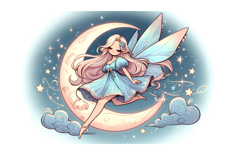 moonlight-fairy-soaring-pastels-fantasy-painting