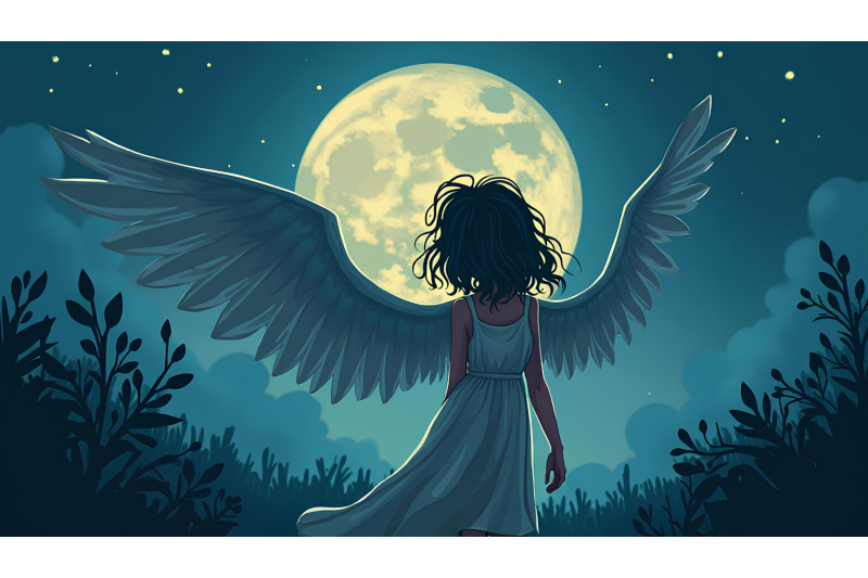 mysterious-winged-girl-in-moon-glow-expressionism