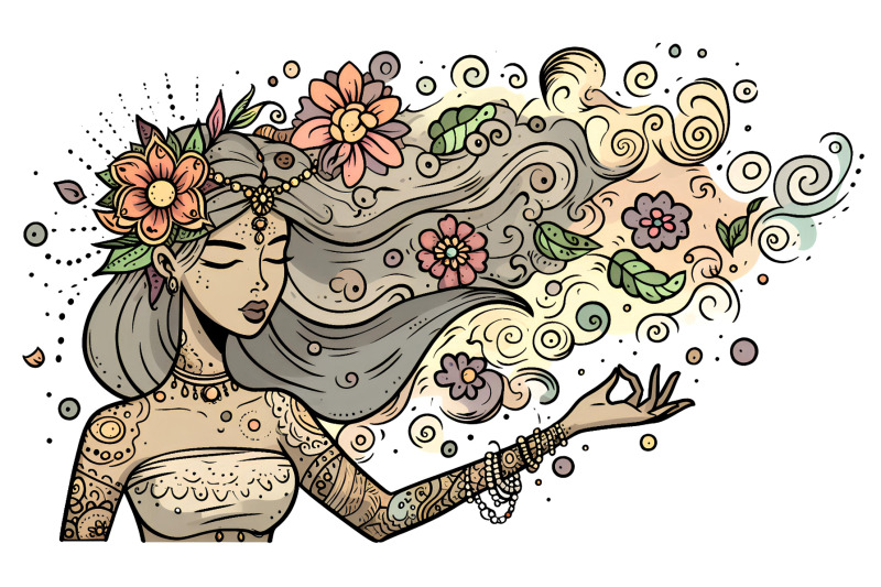 mystic-woman-blending-into-a-floral-breeze