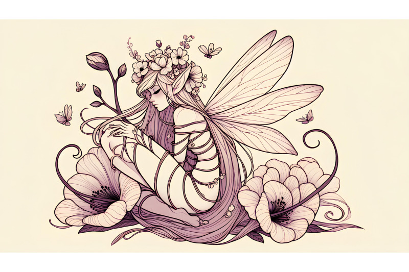 otherworldly-fairy-wrapped-in-flower-petals