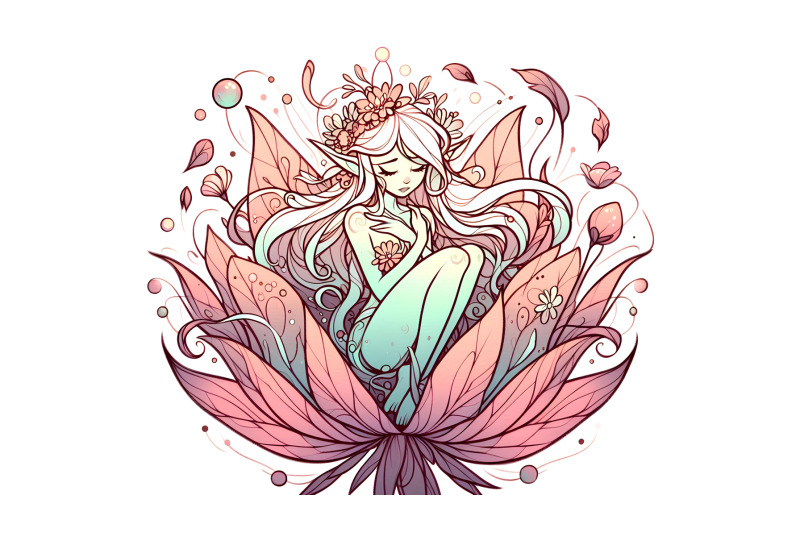 otherworldly-fairy-wrapped-in-flower-petals