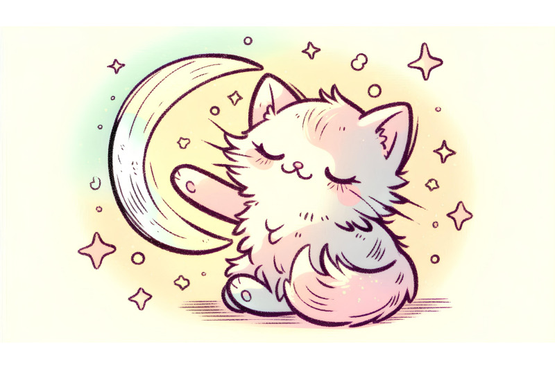 pastel-dreamlike-soft-kitten-sketch