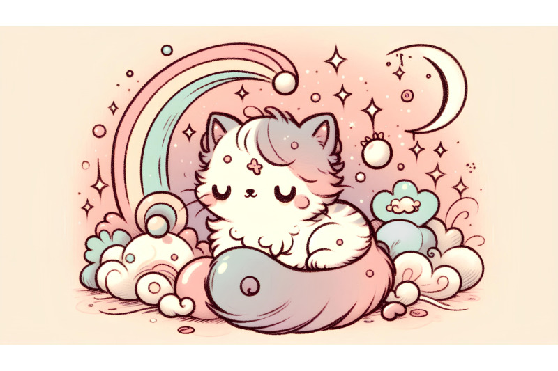 pastel-dreamlike-soft-kitten-sketch