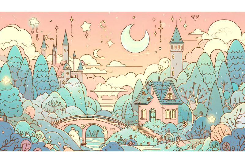 pastel-dreamy-magical-night-scenery