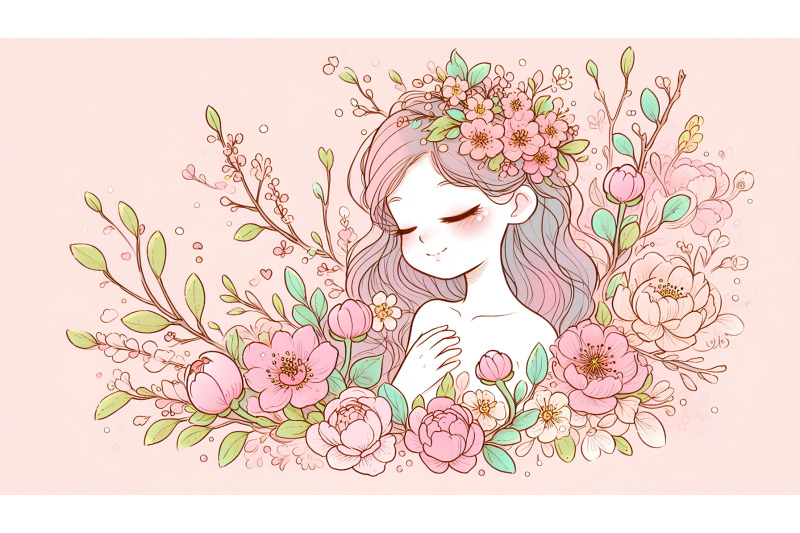 pastel-girl-in-bloom-digital-art