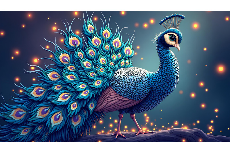 peacock-celestial-glow-metallic-art