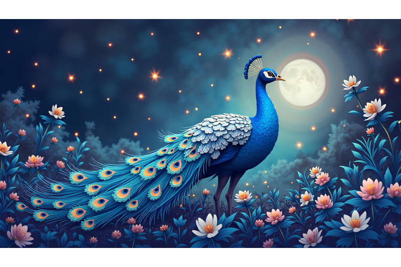 peacock-celestial-glow-metallic-art