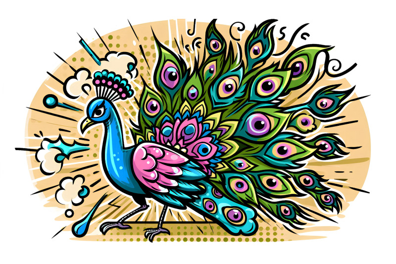 peacock-color-burst-pop-art
