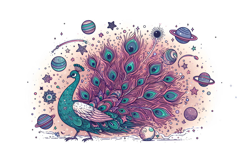 peacock-cosmic-elegance-digital-art