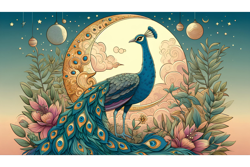 peacock-moonlit-majesty-digital-painting