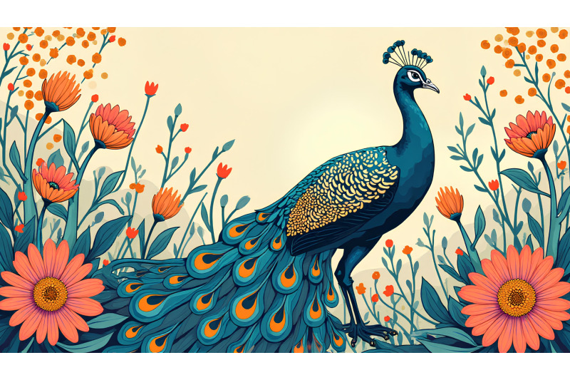 peacock-retro-bloom-art-deco