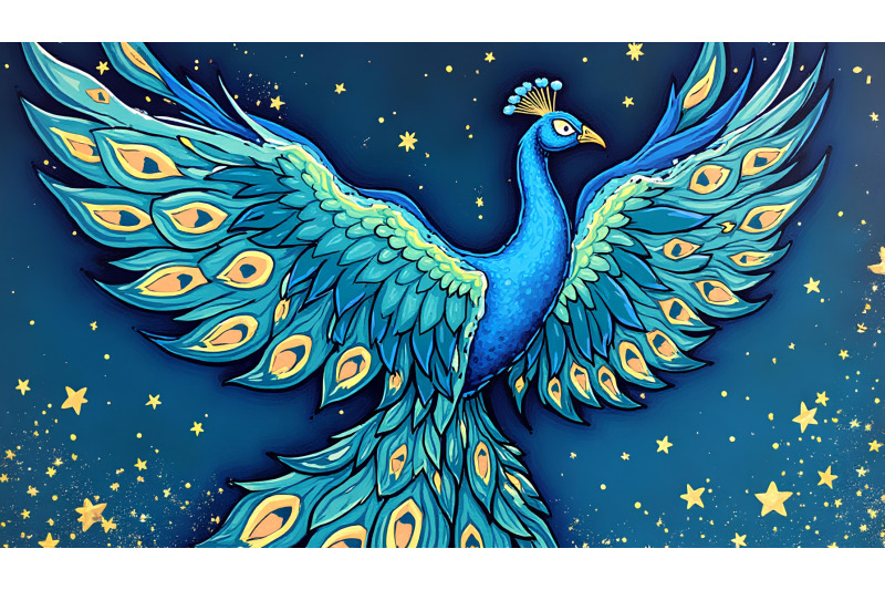 peacock-starry-flight-acrylic