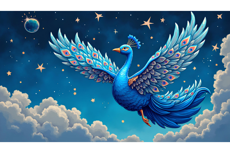 peacock-starry-flight-acrylic