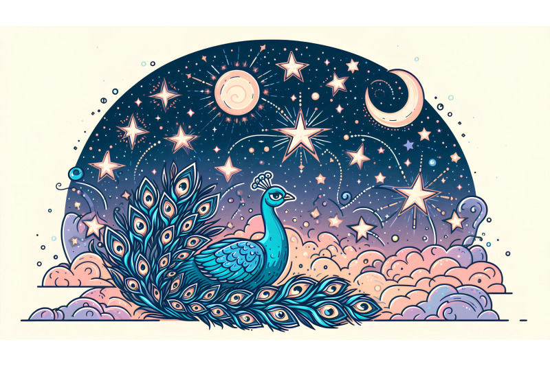 peacock-starry-night-effect