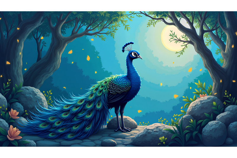 peacock-twilight-guardian-oil-painting