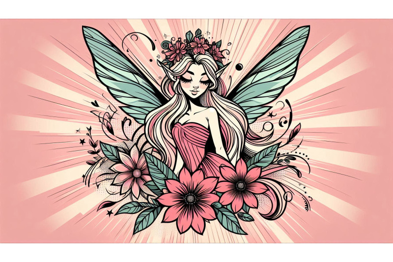 pop-art-fairy-with-bold-floral-details