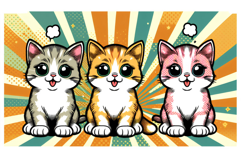 pop-art-style-vibrant-kitten-trio