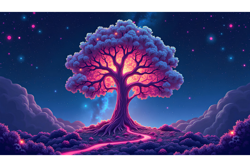 psychedelic-glowing-cosmic-dream-tree