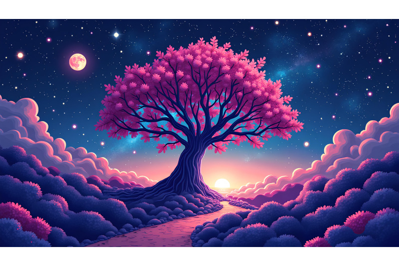 psychedelic-glowing-cosmic-dream-tree