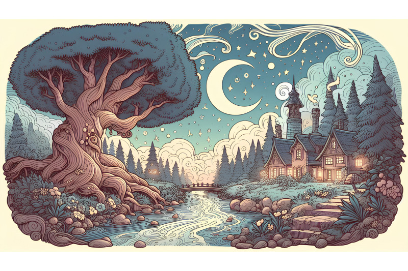 realism-style-moonlit-magical-scene