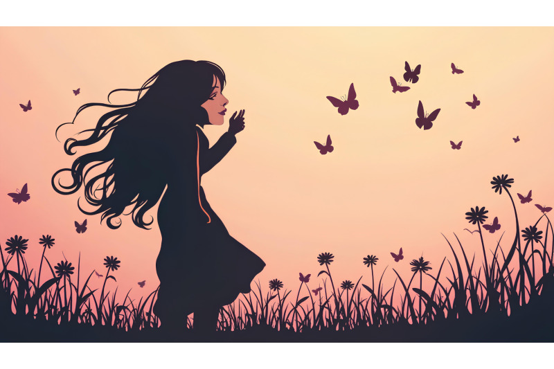 silhouette-of-a-woman-with-butterflies