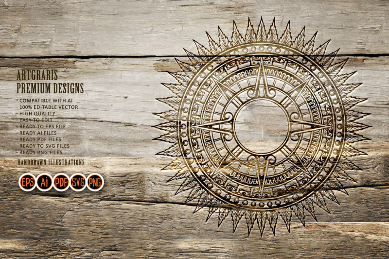 mandala-line-outline-with-decorative-grass
