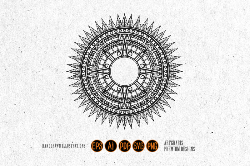 mandala-line-outline-with-decorative-grass