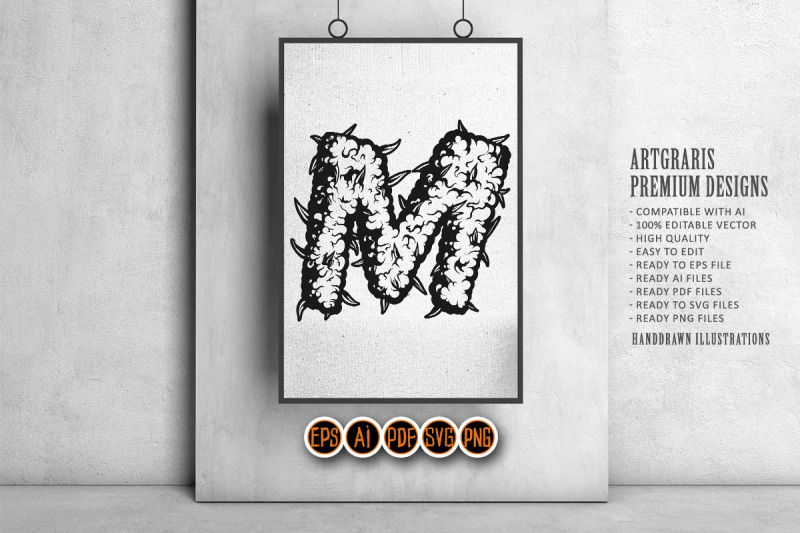 outline-of-m-shaped-by-marijuana-elements-monochrome