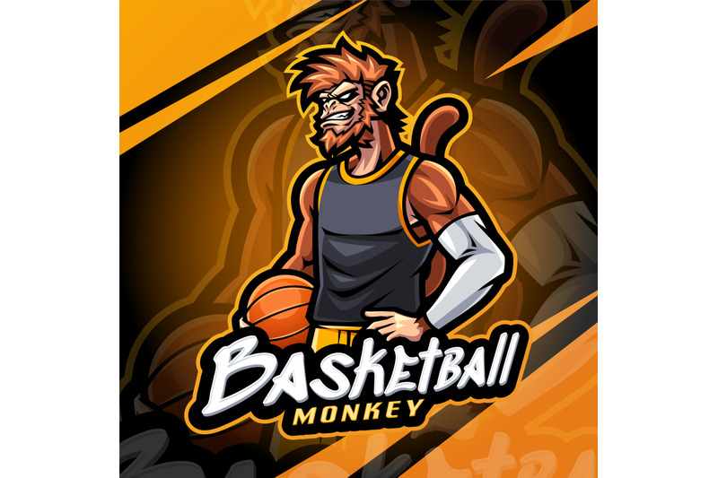 basketball-monkey-esport-mascot-logo-design