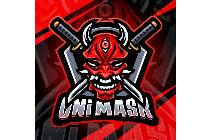 oni-mask-mascot-logo-design