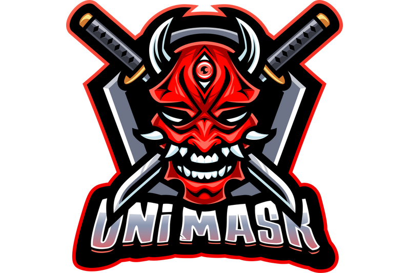 oni-mask-mascot-logo-design
