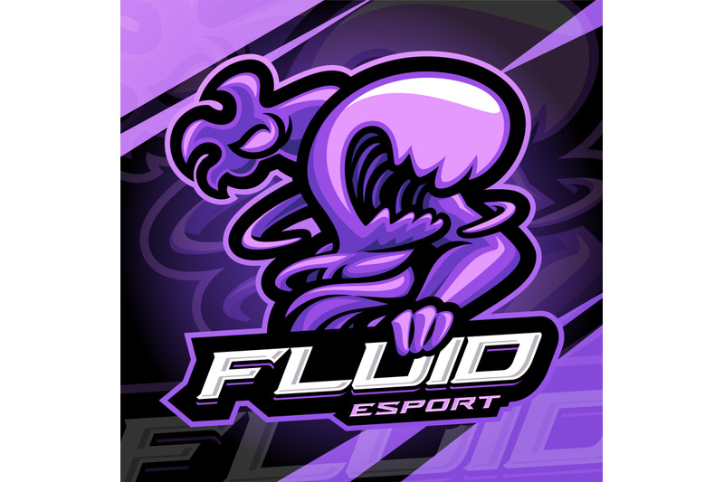 fluid-monster-esport-mascot-logo-design
