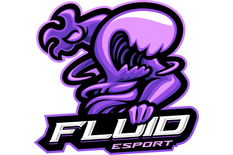 fluid-monster-esport-mascot-logo-design