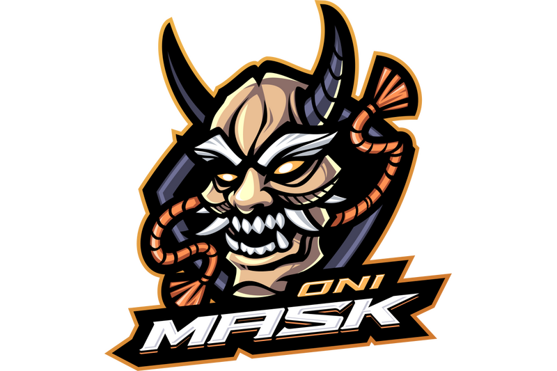 oni-mask-esport-mascot-logo-design