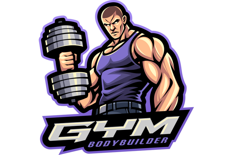 gym-bodybuilder-esport-mascot-logo-design