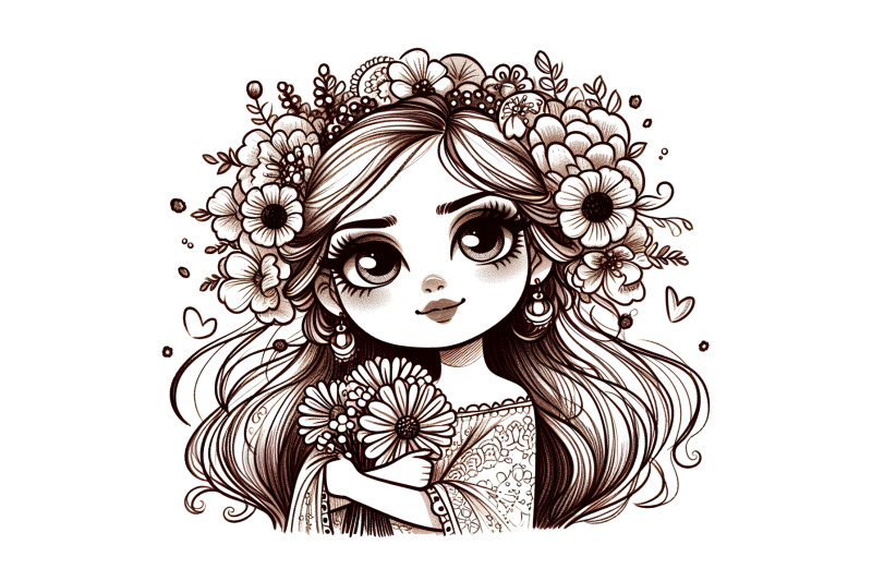 soft-eyed-girl-with-flowers-ink-sketch