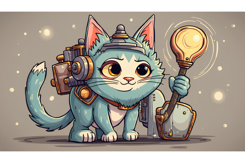 steampunk-inspired-cat-illustration