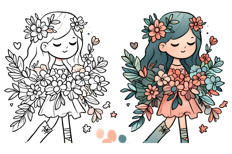 subtle-hues-on-floral-girl-tempera
