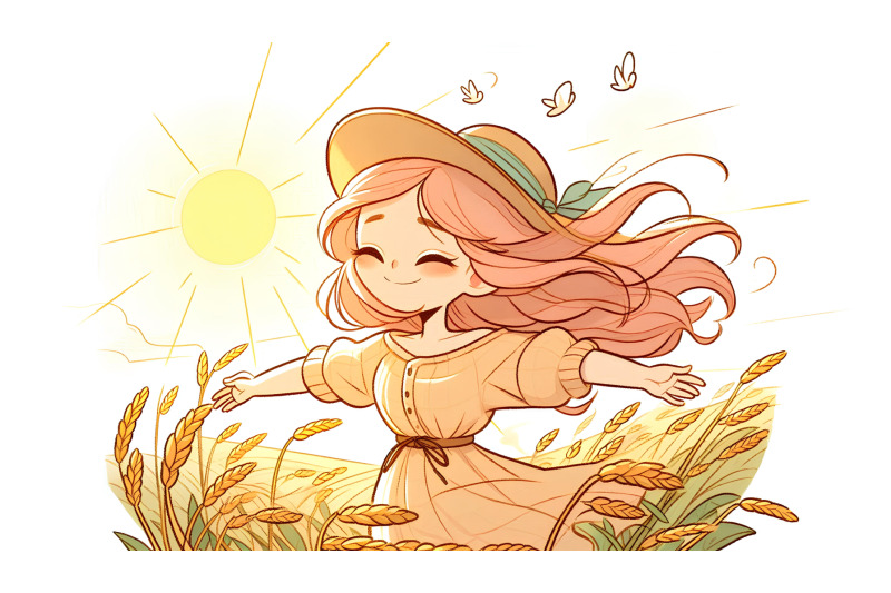 sunlit-girl-embracing-a-wind-kissed-field