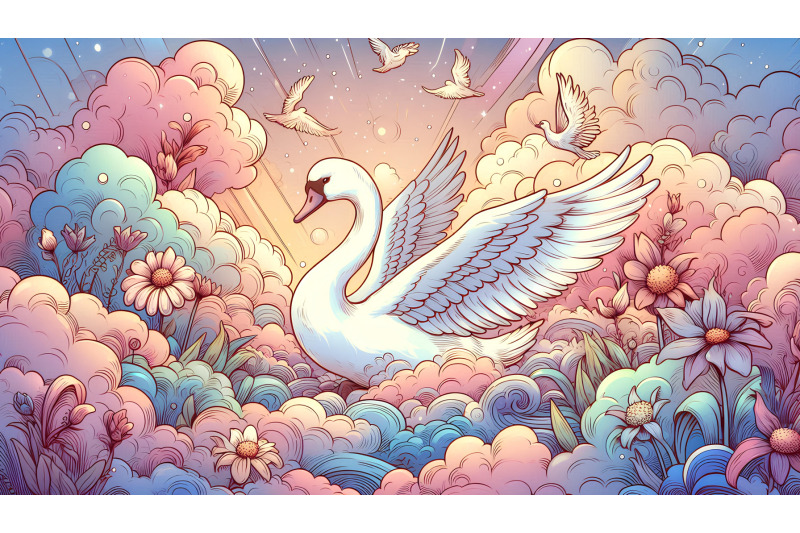 swan-amidst-fantasy-clouds-heavenly-impressionism