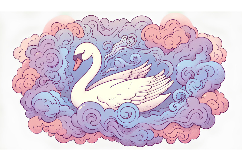 swan-floating-in-a-lavender-mist-dreamlike-fauvism